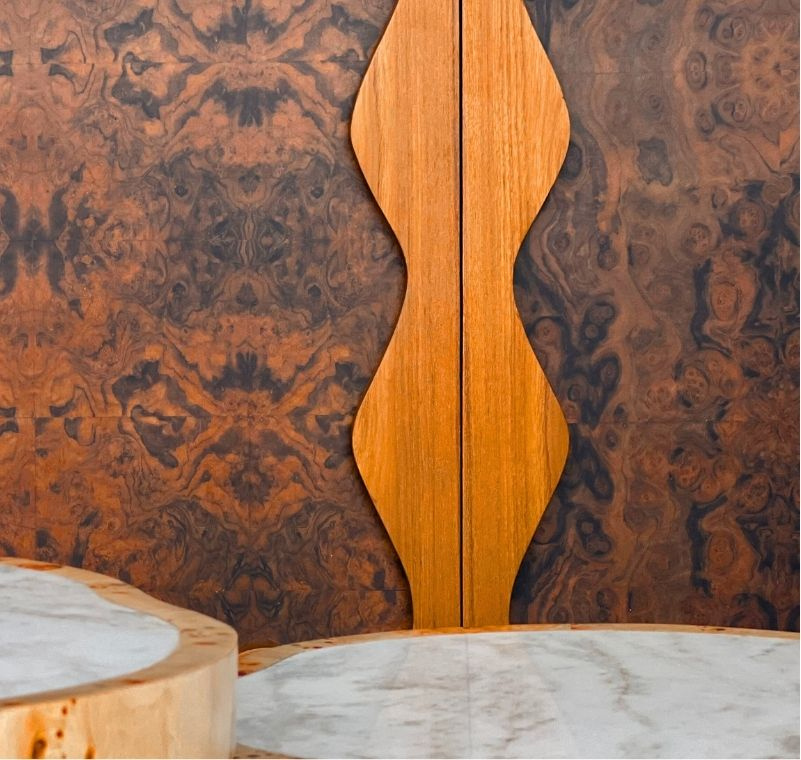 Cabinet featuring detailed craftsmanship and traditional carving.